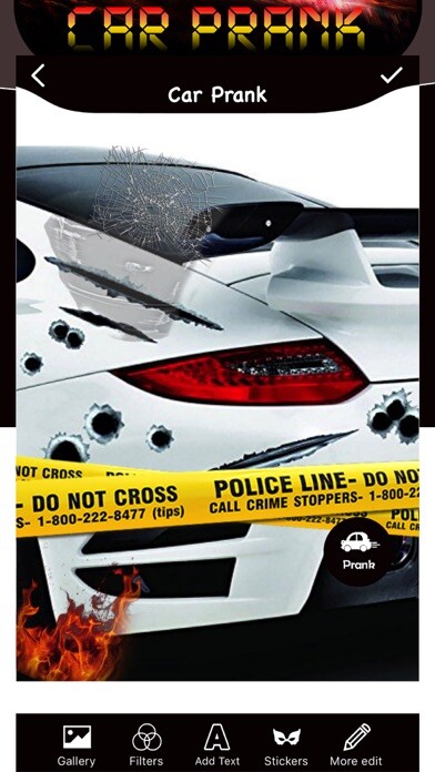 Emulate iPhone app Car Prank Damage Editor using MyAndroid