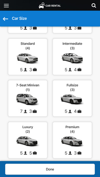 Emulate iPhone app Car rental 24h. Compare prices using MyAndroid