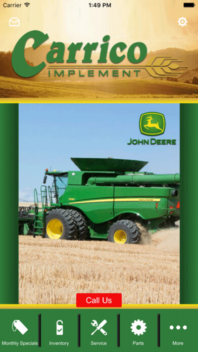 Emulate iPhone app Carrico Implement Co. Inc. using MyAndroid