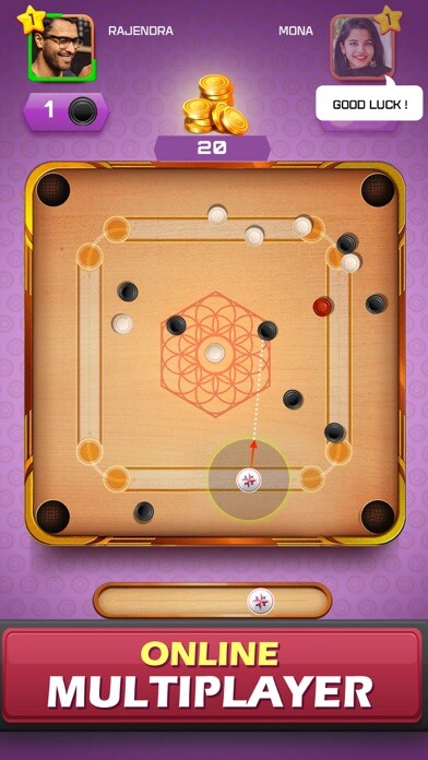 Emulate iPhone app Carrom Friends : Board Game using MyAndroid