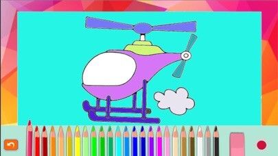 Emulate iPhone app Cars and Transportation Coloring book for kids using MyAndroid
