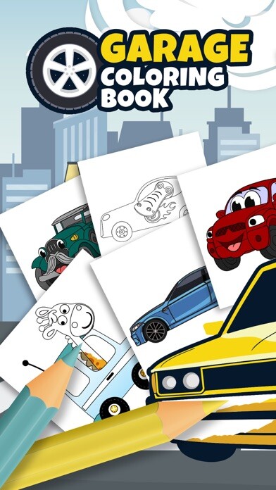 Emulate iPhone app Cars Coloring Pages Games using MyAndroid