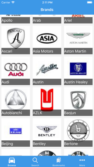 Run android online APK Cars Database from MyAndroid or emulate Cars Database using MyAndroid