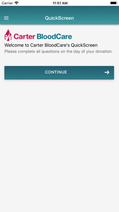 Emulate iPhone app Carter Bloodcare QuickScreen using MyAndroid