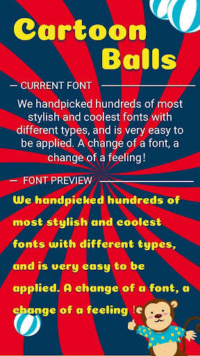 Run android online APK Cartoon Balls Font for FlipFont , Cool Fonts Text from MyAndroid or emulate Cartoon Balls Font for FlipFont , Cool Fonts Text using MyAndroid Run android online APK Cartoon Balls Font for FlipFont , Cool Fonts Text from MyAndroid or emulate Cartoon Balls Font for FlipFont , Cool Fonts Text using MyAndroid