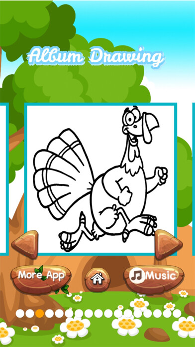 Emulate iPhone app cartoon coloring and painting book for little kid using MyAndroid