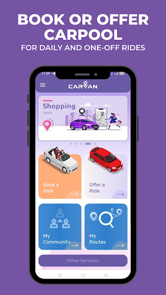 Run android online APK Carvan Carpool from MyAndroid or emulate Carvan Carpool using MyAndroid