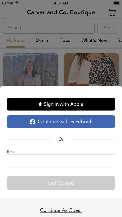 Emulate iPhone app Carver and Co. Boutique using MyAndroid