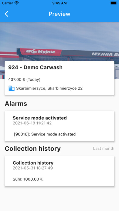 Emulate iPhone app Carwash Manager using MyAndroid