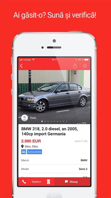 Emulate iPhone app CarZZ.ro - Anunturi Auto using MyAndroid