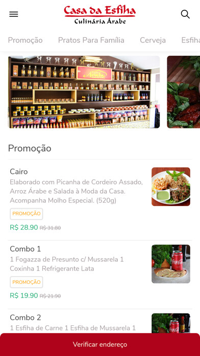 Emulate iPhone app Casa da Esfiha Comida Árabe using MyAndroid