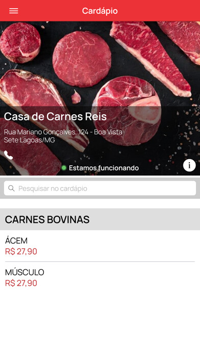 Emulate iPhone app Casa de Carnes Reis using MyAndroid