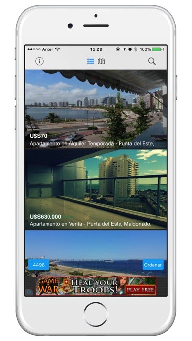Emulate iPhone app Casas Uruguay - Alquiler, compra y venta de propiedades (casas, apartamentos, terrenos) using MyAndroid Emulate iPhone app Casas Uruguay - Alquiler, compra y venta de propiedades (casas, apartamentos, terrenos) using MyAndroid