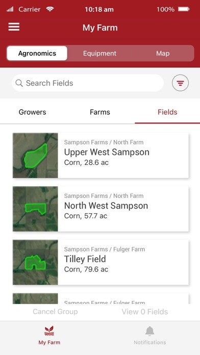 Emulate iPhone app Case IH AFS Connect Farm using MyAndroid