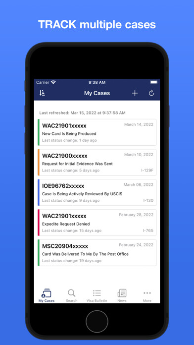 Emulate iPhone app Case Tracker for USCIS using MyAndroid