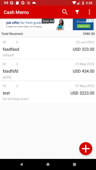 Run android online APK Cash Memo from MyAndroid or emulate Cash Memo using MyAndroid