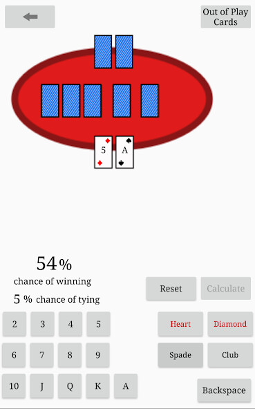 Run android online APK Casino Texas Holdem Probability Calculator from MyAndroid or emulate Casino Texas Holdem Probability Calculator using MyAndroid
