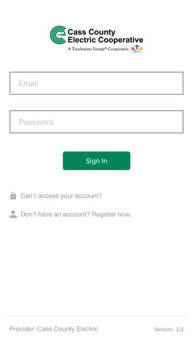 Emulate iPhone app Cass County Elec Cooperative using MyAndroid