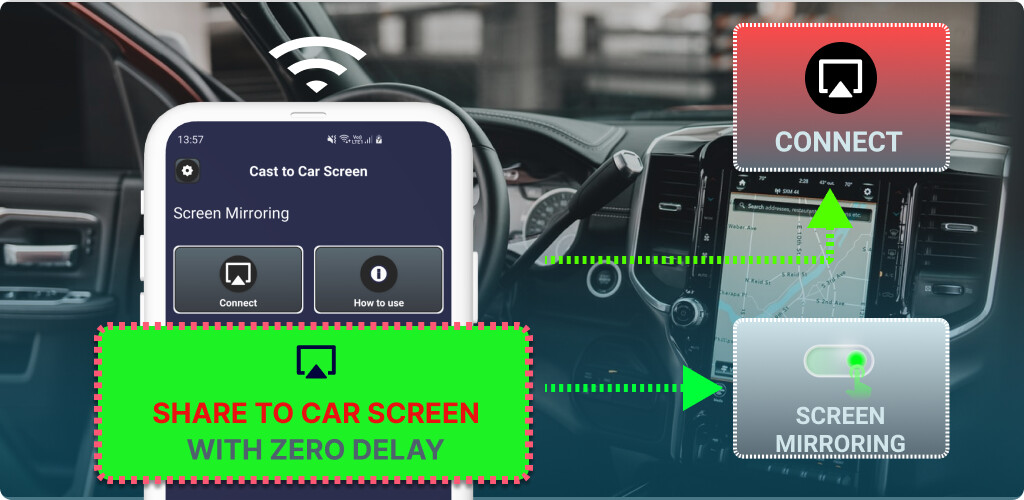 Run android online APK Cast Car Screen - Mirror Link from MyAndroid or emulate Cast Car Screen - Mirror Link using MyAndroid