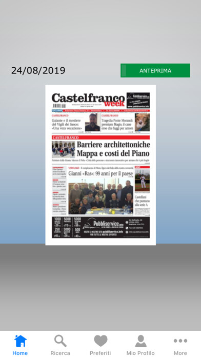 Emulate iPhone app Castelfranco week using MyAndroid