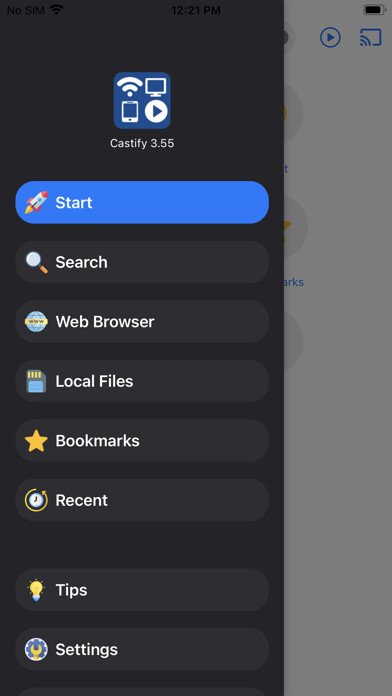 Emulate iPhone app Cast Web Videos to TV -Castify using MyAndroid