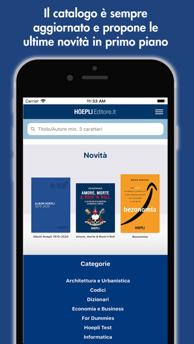 Emulate iPhone app Catalogo Hoepli using MyAndroid