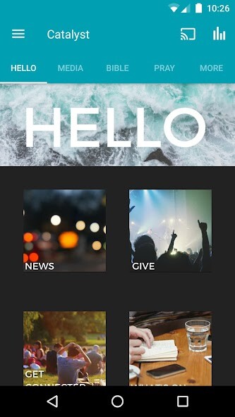 Emulate iPhone app Catalyst Church Ipswich using MyAndroid