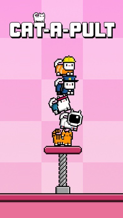 Emulate iPhone app Cat-A-Pult: Endless stacking of 8-bit kittens using MyAndroid