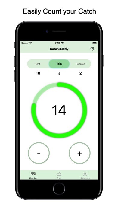 Emulate iPhone app CatchBuddy - Fish Counter using MyAndroid