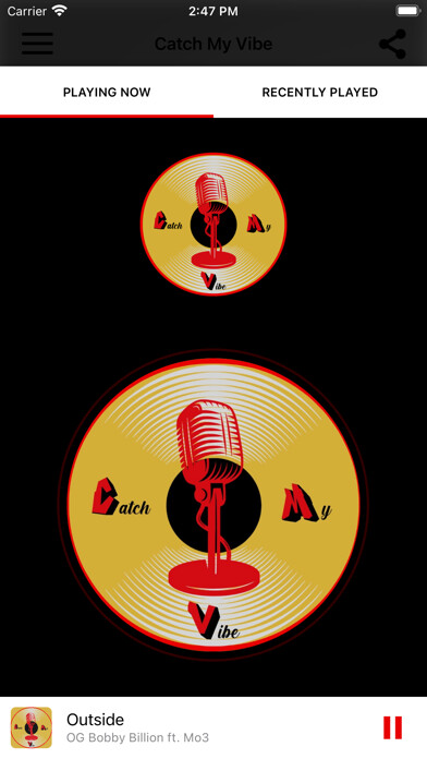 Emulate iPhone app Catch My Vibe Radio using MyAndroid