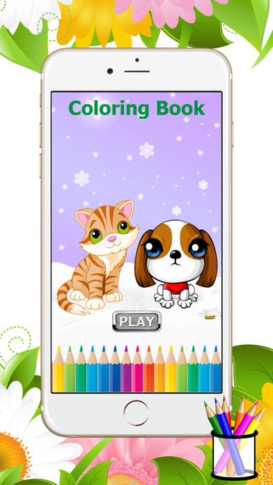 Emulate iPhone app Cat&Dog Coloring Book-Learn Drawing and Painting For Kids using MyAndroid