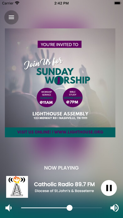 Emulate iPhone app Catholic Radio 89.7 FM using MyAndroid Emulate iPhone app Catholic Radio 89.7 FM using MyAndroid