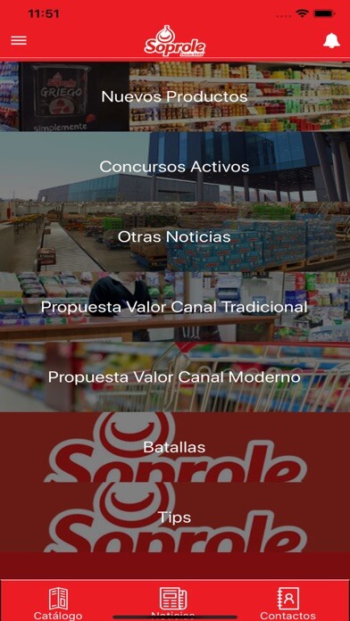 Emulate iPhone app Catálogo Soprole  App using MyAndroid