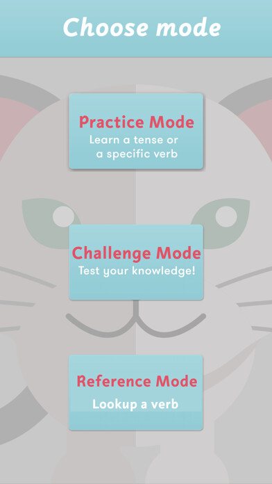 Emulate iPhone app CatsAndVerbs - Italian verbs using MyAndroid