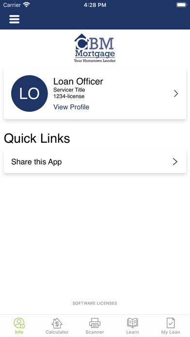 Emulate iPhone app CBM Mortgage Mobile using MyAndroid