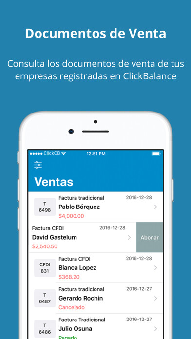 Emulate iPhone app CB Ventas using MyAndroid