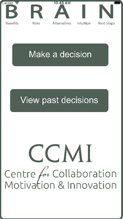 Emulate iPhone app CCMI BRAIN Decision Making App using MyAndroid Emulate iPhone app CCMI BRAIN Decision Making App using MyAndroid
