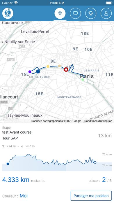 Emulate iPhone app CDC Compagnon - Coureur using MyAndroid Emulate iPhone app CDC Compagnon - Coureur using MyAndroid