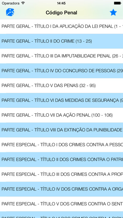 Emulate iPhone app Código Penal Brasileiro using MyAndroid