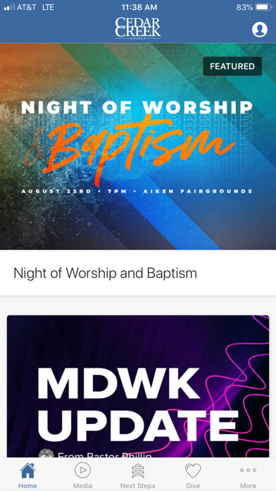 Emulate iPhone app Cedar Creek Church using MyAndroid