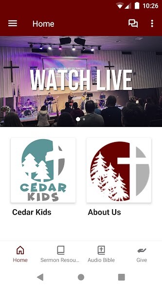 Run android online APK Cedar Grove Baptist Church from MyAndroid or emulate Cedar Grove Baptist Church using MyAndroid