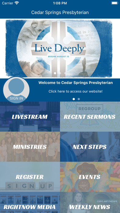 Emulate iPhone app Cedar Springs Church using MyAndroid Emulate iPhone app Cedar Springs Church using MyAndroid