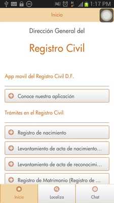 Emulate Android APK CEJUR - Registro Civil DF