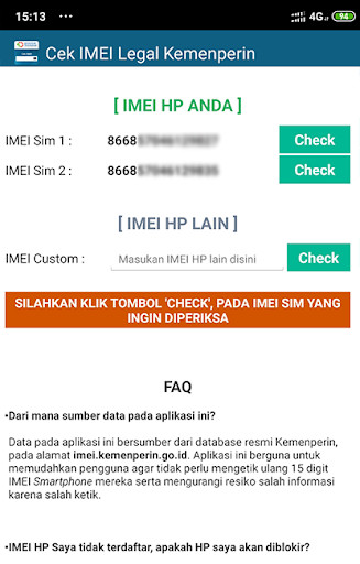Run android online APK Cek IMEI Legal Kemenperin from MyAndroid or emulate Cek IMEI Legal Kemenperin using MyAndroid Run android online APK Cek IMEI Legal Kemenperin from MyAndroid or emulate Cek IMEI Legal Kemenperin using MyAndroid