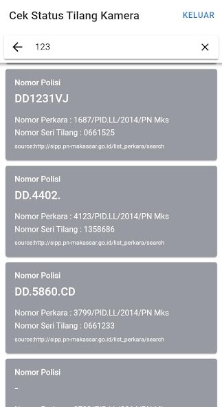 Run android online APK Cek Status Tilang from MyAndroid or emulate Cek Status Tilang using MyAndroid