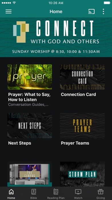 Emulate iPhone app Celebration Baptist TLH using MyAndroid