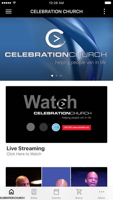 Emulate iPhone app CELEBRATION CHURCH at Columbia using MyAndroid