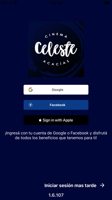 Emulate iPhone app Celeste Cinema Acacías using MyAndroid