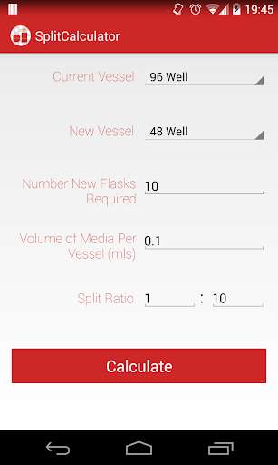 Run android online APK Cell Culture Split Calculator from MyAndroid or emulate Cell Culture Split Calculator using MyAndroid Run android online APK Cell Culture Split Calculator from MyAndroid or emulate Cell Culture Split Calculator using MyAndroid