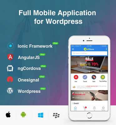 Emulate Android APK Cell Store - Mobile Application for WooCommerce